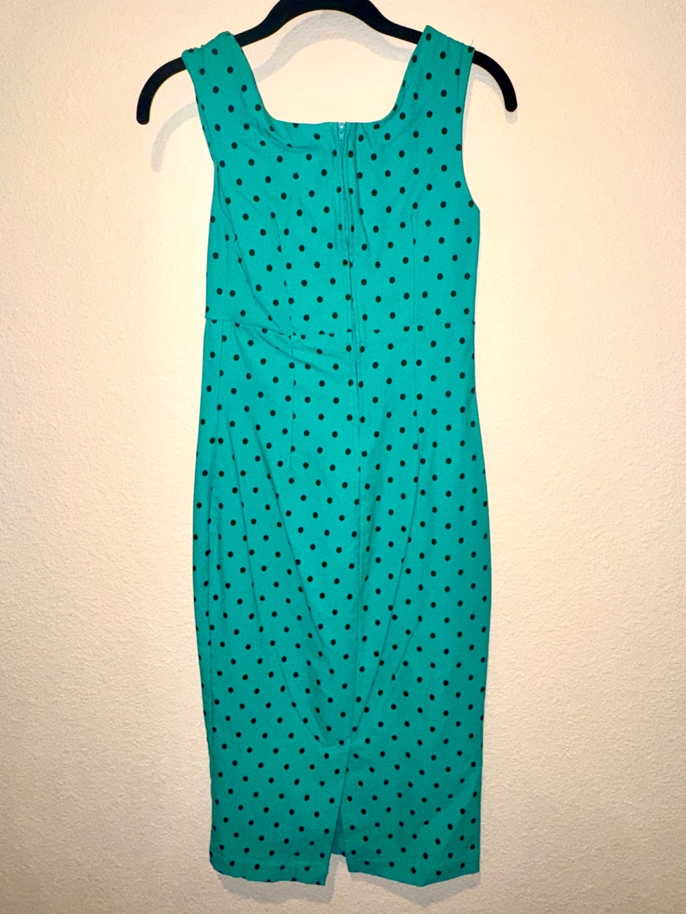 RockSteady Turquoise Polka Dot Midi Sheath Dress (Rockabilly, Pin-Up) - Picture 4 of 9